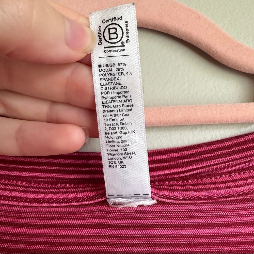 Athleta Pink Red Striped Long Sleeve Top M - Picture 3 of 10